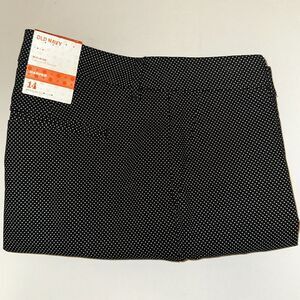 Old Navy Harper Womens Pants 14 Black Polka Dot Mid Rise Ankle NWT
